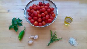 ingredients needed for oven dried tomatoes