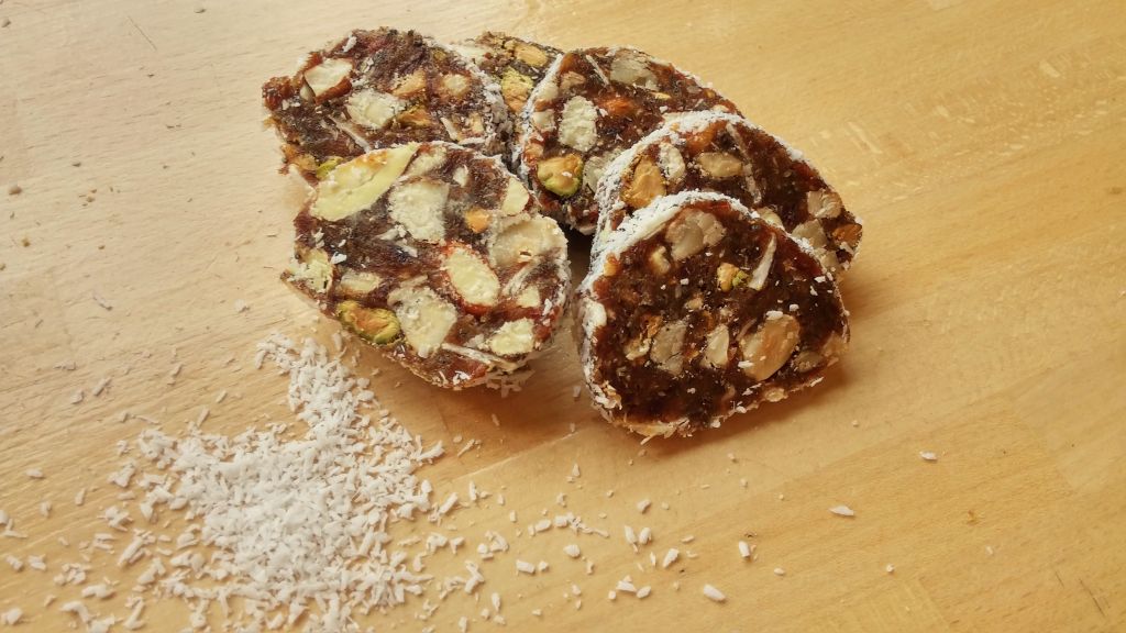 Super Nutty Coconut Date Roll Slices - Let's Brighten Up