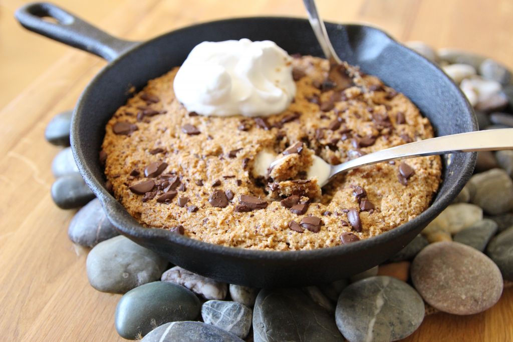 Skillet Chocolate Chip Cookie For The Family - Let's Brighten Up
