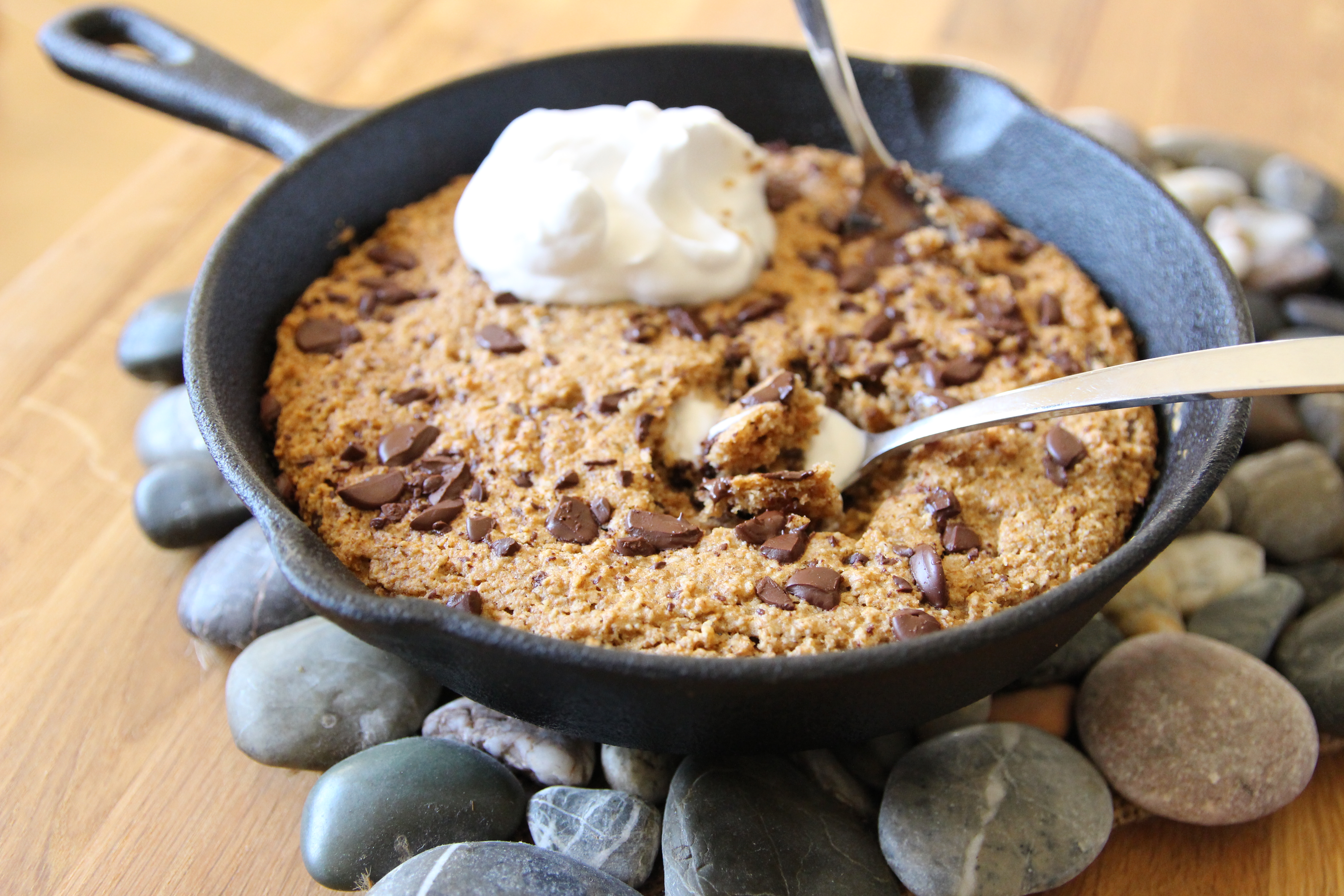 skillet chocolate chip cookie for two