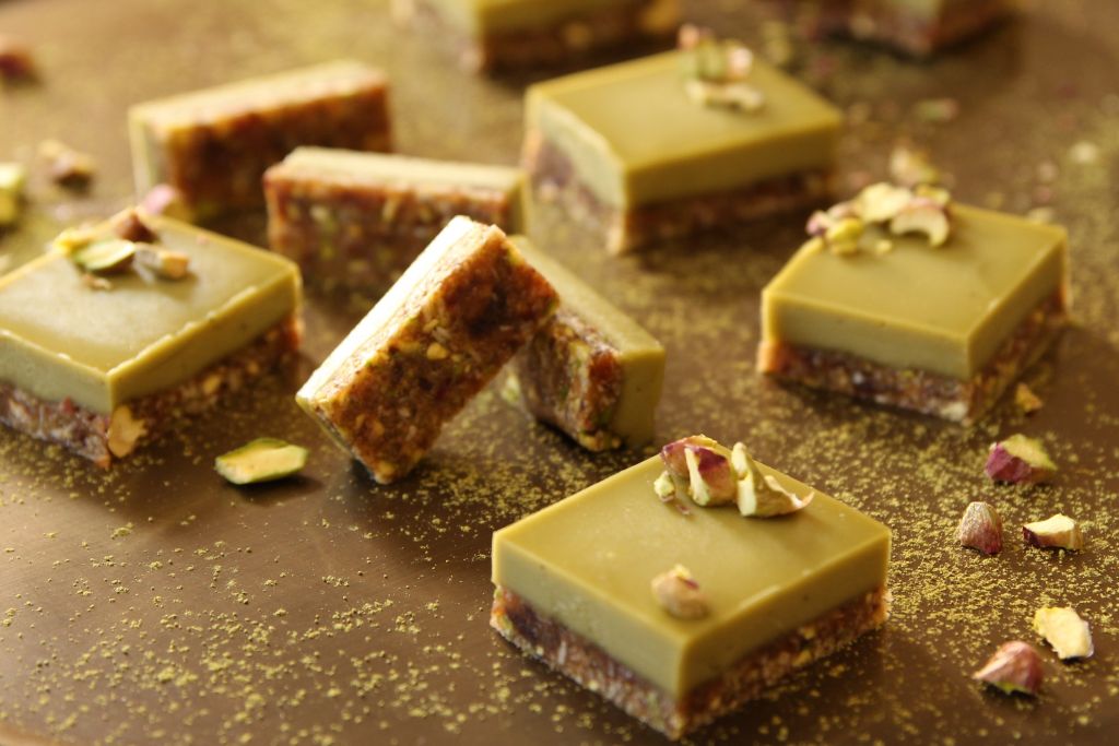 No Bake Matcha Slice Bars With Pistachios! - Let's Brighten Up