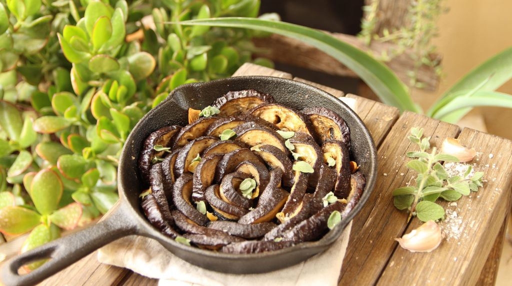 Rose Shaped Baked Eggplant - Only 6 Ingredients! - Let's Brighten Up