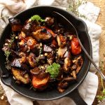 roasted eggplant mushroom salad