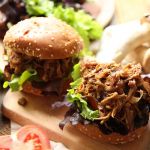 vegan pulled mushroom burger